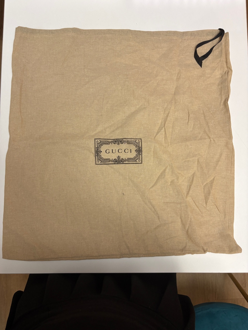 Gucci Beige Logo Storage Dust Bag with Black Tie